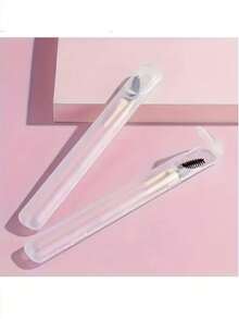 1pc Plastic Storage Box With Eyeshadow Brush, Chopsticks, Makeup Brush Travel Storage Box, Independent Portable Makeup Tool Storage Box - Clear - View 11