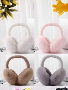 2pcs Winter Ear Warmers, Thickened Plush Ear Muffs - Foldable & Storable Warm Cute Windproof Ear Covers, Suitable For Men And Women - Multicolor - View 9