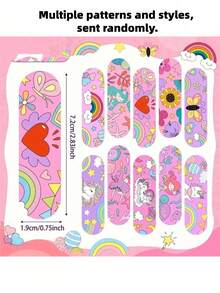 10/20/50pcs Rainbow Unicorn Pattern Bandages, Breathable Waterproof, 10 Assorted Designs Randomly Sent For Emergency Kit Bag - Multicolor - View 11