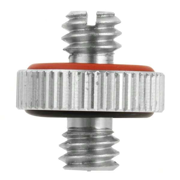 Adaptateur de vis en acier inoxydable 304 CNC 1/4" vers 1/4" à filetage mâle, boulon à double tête avec coussinets en caoutchouc anti-desserrage (taille de vis 1/4-20*6mm, dimensions extérieures D15L16mm), convertisseur de vis de trépied avec fente de renforcement à tête plate, convient pour appareil photo reflex numérique, caméra vidéo, trépied, moniteur, lumière de remplissage, microphone