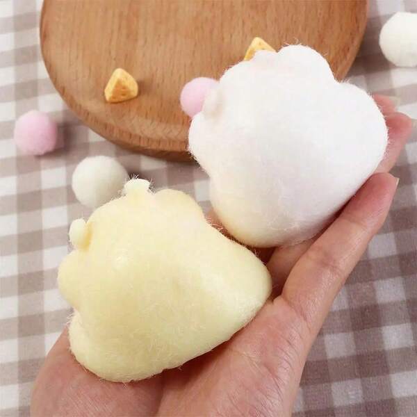 1pc Hamster Shaped Flocked Slow Rebound Stress Relief Squeeze Toy, Soft Rubber Stress Relief Venting Toy, Emotional Release Gadget, High Elasticity Slow Rebound Material Slowly Returns To Original Shape After Squeezing, Soft And Chewy Touch, Great Stress Relief And Venting Experience, Can Be Squeezed And Vented During Daily Work And Life Stress, Play And Relax Tense Body And Mind During Home Leisure Time, Round And Cute Design Brings Full Visual Healing