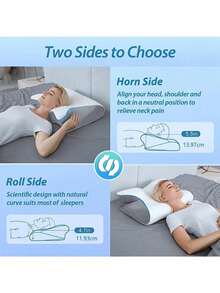 1 Set Multi-Functional Neck Support Memory Pillow, Ergonomic Sleep Pillow, Breathable For All Seasons - Multicolor - View 6