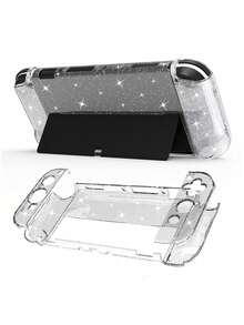 Detachable Dockable Hard Shell Switch OLED Starry Glitter Crystal PC Anti-Drop Console Case, Compatible With Switch OLED Glitter Transparent Protective Shell - View 7