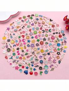 Random 50/100pcs Colorful Enamel Alloy Pendants, Assorted Styles, Fashionable And Versatile, Suitable For DIY Bracelets, Necklaces, Earrings And Other Jewelry Making Accessories - Mixed - View 5