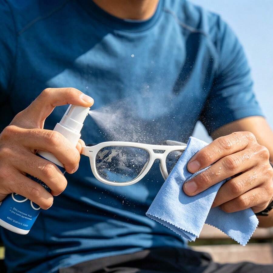 Anti-Beschlag-Spray für Brillen 30ml - langanhaltender Linsenreiniger & Anti-Beschlag-Mittel für Brillen, Schutzbrillen, Bildschirme & Glasoberflächen, streifenfreie Formel mit Reinigungstuch, reisefreundliches Essential für Schule, Sport & Strand, für alle optischen Linsen