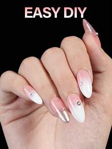 AILLSA Almond Shaped Clear Acrylic False Nails 112/224/336pcs, 14 Sizes Upgraded Matte Soft Glue Full Coverage Nail Tips, Pre-Formed Clear Acrylic False Nails, Suitable For Summer Home DIY Or Gift - View 6