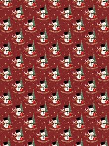 1 Roll Of Christmas Gift Wrapping Paper Featuring Snowman And Christmas Tree Pattern;Perfect For Wrapping Christmas Gifts, Decorating For Christmas Parties, And Holiday Gift-Giving.1 Roll Size: 43 Cm X 300 Cm. - A - View 5