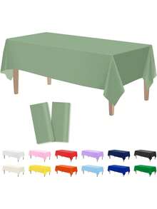 1pc Plastic Tablecloth, 54 X 108 Inch Disposable Tablecloth, Suitable For Parties, Picnics And Weddings, Rectangular, Multiple Colors Available - Square Tablecloth - View 10