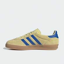 Adidas Originals GAZELLE INDOOR Comfortable Versatile Thin Sole Low-Top Sneakers Unisex Yellow Blue - Yellow and Blue - View 4