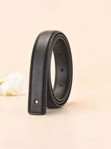 2/1pc 2.5cm Wide Buckle-Free Smooth Leather Belt For Women, Headless Pin Buckle, Flat-Back Design - Multicolor - View 2