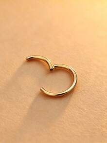 1pc High-Grade Nose Ring, Nose Septum Earring, 16G 1.2MM Thick Shaft, Fashion Piercing Jewelry - Yellow Gold - View 33