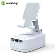 NewRixing 6W 無線喇叭附手機支架，TWS 配對，1800mAh 電池，免持通話，行動電源，6 小時播放時間，Hi-Fi 音質，強勁低音，USB-C 充電，室內/戶外使用，可調式支架設計 - 均碼 - 查看 15