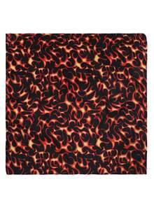 3 pièces Foulard carré unisexe à imprimé flamme à la mode, accessoire polyvalent pour l'extérieur, bandeau pour cheveux, bandana, serviette de visage, mouchoir, foulard, châle - Multicolore - Voir 8