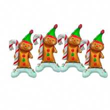 Standing Gingerbread Man Foil Balloon, Christmas Window Display Store Party Photo Prop Floor Decoration - Multicolor - View 8