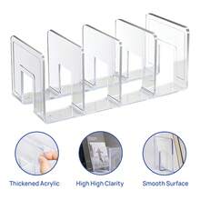 LOVEWE 4-Piece Clear Acrylic Purse & Handbag Organizer - 4-Section Desktop Storage Rack With Shelf Dividers For Neat Book & Bag Organization - 4pcs - View 8