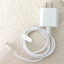 5件組極簡海洋系列透明充電器保護套組，數據線保護套、充電頭保護套，適用於 20W/18W充電器，送給女友與好友的節日禮物 - 無色 - 查看 3