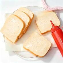 1pc Stress Relief Doll - Realistic Bread Model Slow Rising Plush Doll, Prank Doll (Toast Style) - Multicolor - View 5