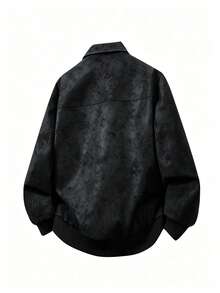 Men's Autumn/Winter Casual Fashion Minimalist Outdoor Lapel Jacket - Black - View 3