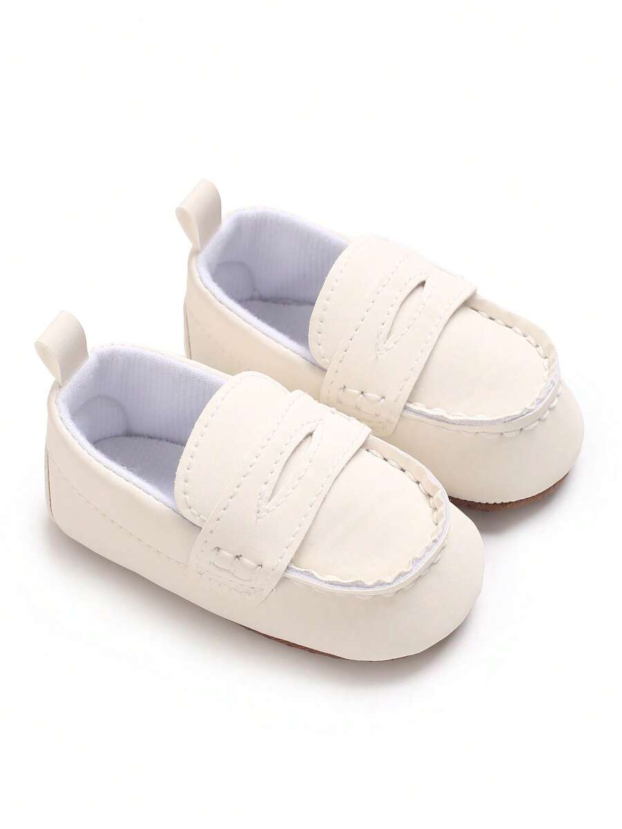 Sepatu Bayi Putih untuk Pra-Berjalan, Lapisan Dalam yang Bernapas dan Menutupi Seluruh Bagian, Sol Lembut Anti Selip, Sepatu Belajar Berjalan untuk Bayi Baru Lahir di Dalam Ruangan dengan Penurun Tumit Anti Selip - Putih - View 1