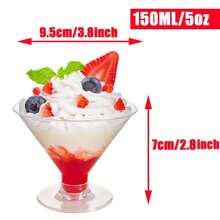 60ml 90ml 100ml 150ml Clear Slanted Dessert Cups, Mini Plastic Mousse Pudding Cups, Parfait Yogurt Containers, Suitable For Jelly, Ice Cream, Fruit, Cake, Snack Appetizer Service Cups, Wedding, Birthday Party, Catering, Buffet Dessert Display - Multicolor - View 13