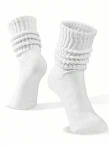1/3/4/5/6/7/8/10 Pairs Women's Multi-Color Fashion Bubble Slouch Socks, Comfortable, Classic, European Style, Knee-High, Casual Tight Mid-Calf Socks, Unisex, Women's Socks, Gift For Boyfriend - Set a - View 5