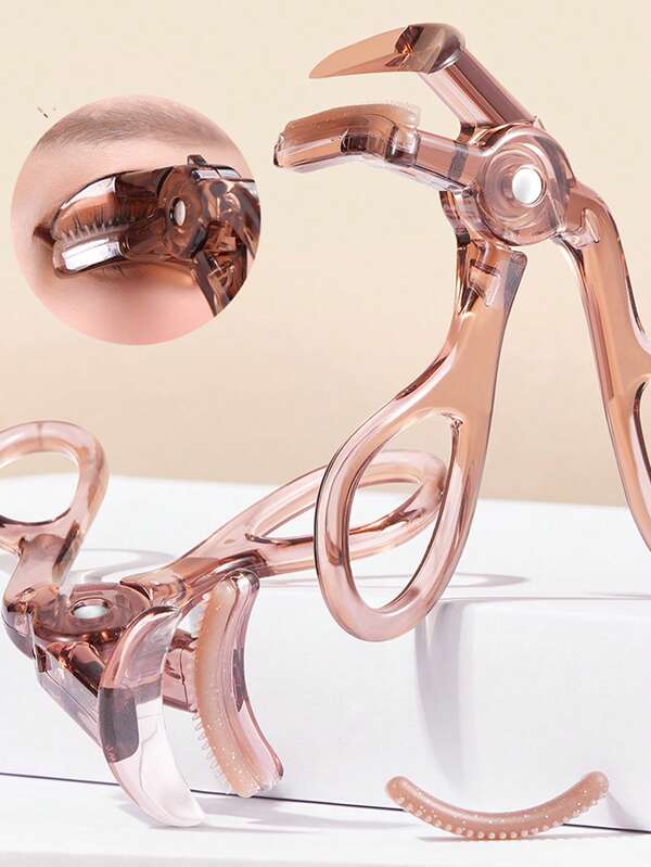 1pc Wide-Angle Eyelash Curler With Comb Teeth, Long-Lasting Curl, With Replacement Rubber Pads, Portable Eyelash Tool