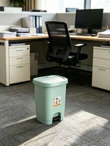 18L Large-Capacity Pedal Trash Can With Sealed Lid For Odor Prevention, Made Of Thickened Durable Plastic, Suitable For Home Kitchens, Bathrooms And Living Rooms; Step-To-Open Design Keeps Hands Clean - Multicolor - View 2