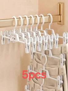 1pc/5pcs/10pcs Pants Hanger, Seamless Non-Slip Expandable Wardrobe Organizer Hanger, Decorative Accessory For Holiday, Room, Home, Bedroom, Suitable For Shorts, Shoes, Jeans, Boots, Skirts, Tops, Spring & Summer - White - View 9