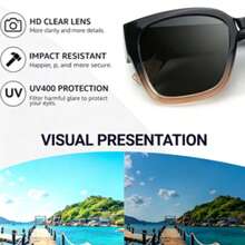 IOYGLASSES 夾式 UV400 時尚太陽眼鏡，中性開車戶外遮陽鏡，適合旅行、海灘度假、日常配戴 - 灰色 - 查看 7
