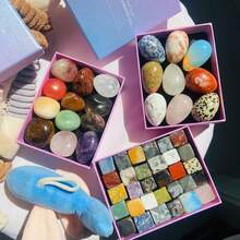 1pc Natural Crystal Mini Egg Box, Crystal Cube, Pyrite, Clear Quartz Cluster, Crystal Mushroom, Jade Decorative Gift Box - Multicolor - View 7