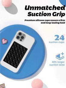 6pcs Silicone Suction Cup Phone Stickers, Strong Adhesion, Firmly Attach To Various Smooth Surfaces; Self-Adhesive, Washable And Reusable, Multifunctional Phone Stand Function, Compatible With All Phone Models - Multicolor - View 7