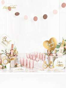 Wedding Party Photo Booth Props Kit, Bride To Be Photo Booth For Wedding Bridal Shower Party Favor Supplies Pose Sign Dress Up Fun Accessories - View 3