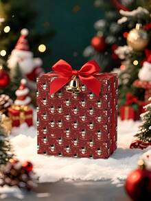 1 Roll Of Christmas Gift Wrapping Paper Featuring Snowman And Christmas Tree Pattern;Perfect For Wrapping Christmas Gifts, Decorating For Christmas Parties, And Holiday Gift-Giving.1 Roll Size: 43 Cm X 300 Cm. - A - View 4