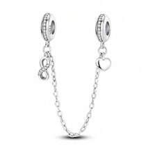 1pc S925 Sterling Silver Bracelet Safety Chain, Original Heart Lock, Butterfly, Evil Eye Multiple Rhinestone Designs, Thin Chain Anti-Drop Protection For Beaded Bracelets, Gold And Silver Dual Colors Optional, Versatile Accessory, Suitable For Handmade DIY Bracelet Making, Exquisite And Durable For Daily Wear - Multicolor - View 18