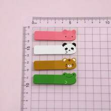 5pcs Colorful Fluorescent Index Tabs Cartoon Animal Letter Number Page Divider PET Writable Sticky Notes Notebook Classification Labels Bookmark Indicator Stickers Student Stationery Back To School Essentials - one-size - View 6