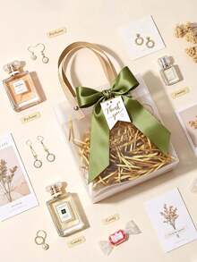 1/5/10pcs Premium Packaging Bags, Gift Bags, Thickened Frosted Gift Bags, Thickened Tote Bags, With Ribbon And "Thank You" Tag, Suitable For Daily, Holiday, Party, Christmas, Valentine's Day Use Tote Bags Gift Boxes Frosted Bags - View 7