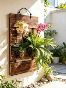 Deer Antler Fern Installation Board, Wooden Wall Flower Pot Hanging Plant Bracket Suitable For Vertical Plants, Orchids, Succulents (Rectangular) - Multicolor - View 1
