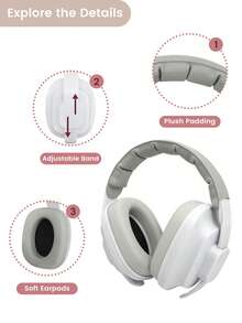 1pc Square Baby Noise Cancelling Ear Protection Headphones, Suitable For 3 Months To 3 Years Old - Multicolor - View 3
