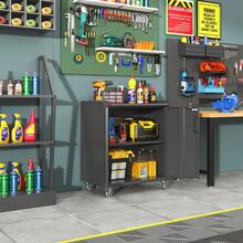 Heavy-Duty Metal Garage Storage Cabinet With Wheels - Sturdy And Durable Tool Storage Cabinet For Garage, Office, And Home Organizer Solutions-XY528114 - Multicolor - View 5