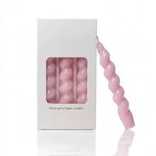 1 Box 3pcs Twisted Spiral Taper Candles, 18cm/7.1in, 2cm Base Diameter, Smokeless & Dripless, Unscented Decorative Dinner Candles For Wedding, Table Centerpiece & Home Decor - Pink - View 14