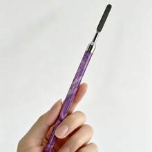 1件紫色大理石手柄美甲凝膠調色刮板，不鏽鋼平頭美甲調色工具，多功能美甲顏料調色與塑形棒，DIY美甲沙龍用品 - 彩色 - 查看 1