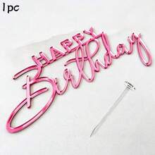3件/1件 生日蛋糕裝飾鏡面壓克力字母蛋糕插牌 生日派對用品 - 多色 - 查看 17