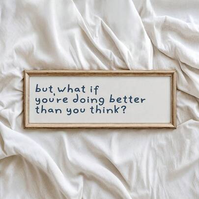 1 buah Hiasan Dinding Banner Afirmasi Positif Tanpa Bingkai, Poster Tipografi Kutipan Inspiratif Kesehatan Mental untuk Kamar Tidur, Ruang Tamu, Asrama, Dekorasi Rumah Modern, Dekorasi Kamar Tidur, Cetakan untuk Dinding