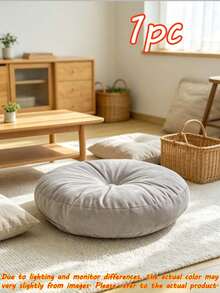 1pc Multifunctional Round Floor Mat, Solid Color Thickened Tatami Mat, Suitable For Living Room, Balcony, Bay Window, Shoe Mat, Chair Cushion, Breathable Meditation Mat, Enhances Zen Space Atmosphere, Perfect For Floor Mat, Seat Cushion, Matching Living Room Leisure Area To Create Cozy Reading Corner, Best Home Textile And Room Decoration - Multiple Styles - View 13