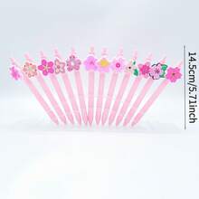 5/10pcs/20pcs Cherry Blossom Shaped Sakura Pink Series Patch Pen, PVC Soft Rubber Material Gift Pen, Student Writing Ballpoint Pen, Smooth Fast-Drying Non-Stop Ink, Random Style - Sets - View 6