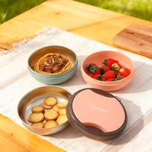304 Stainless Steel Lunch Box, Bento Box Adult, Portable Insulated Lunch Container With Handle, Microwaveable Leakproof Food Container With Lid, Stainless Steel Bento Box With Utensils, Mini Lunch Box For School Student - Multicolor - View 6