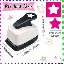 1英吋 25mm 星形紙孔打孔器，日常時尚星形，1英吋 25mm DIY 便攜式，適用於紙藝手工、卡片製作、剪貼簿、手帳記錄、學生使用 - 1 inch 25mm Star Puncher - 查看 3
