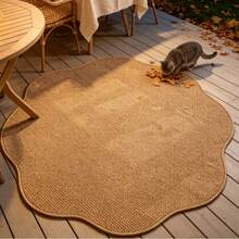 1 buah Keset Lantai Bulat Minimalis dengan Tepian Bunga, Karpet Dekoratif Artistik Asimetris, Keset Samping Tempat Tidur Kamar Tidur, Karpet, Dekorasi Rumah, Keset Personalisasi Gaya , Dekorasi Teras Semi-Outdoor, Aksen Area Santai Halaman, Keset Suasana Estetika Spasial, Karpet Seni yang Dapat Dicuci, Aksen Perabot Lembut Minimalis Modern, Keset Dekorasi Balkon - Beraneka warna - View 2