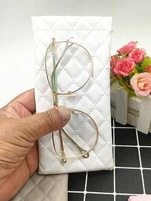 1个自动闭合眼镜盒，珠宝保护袋，时尚波点眼镜清洁布，便携式眼镜收纳袋，眼镜配件，时尚眼镜，老花镜，眼镜收纳挂袋 - 彩色 - 查看 18