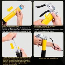 Pistola Engrasadora Neumática MURAMAUDI 7000 PSI Kit 18 Pzs con Manguera 45 cm - A - Ver 9